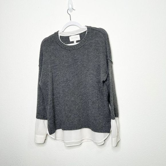 Brochu Walker Sweaters - Brochu Walker Women’s Gray Layered Cashmere Wool Jumper Sweater Size L
